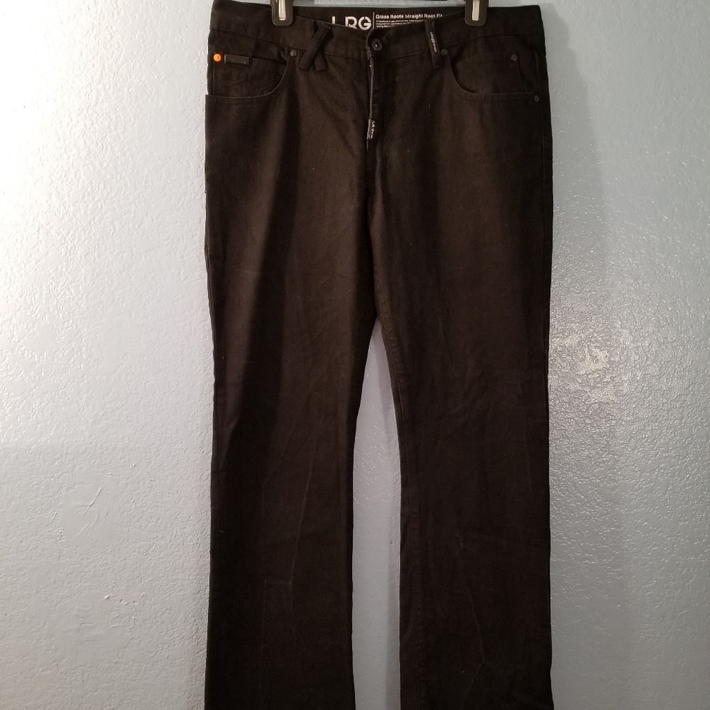 LRG Grass roots straight root fit black denim 34